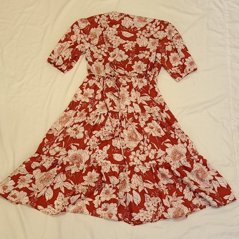 NWT Rebecca Minkoff Red Floral Wrap Dress … - Picture 14 of 16